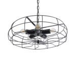 GLOBOSTAR® HELIX 01164 Vintage Κρεμαστό Φωτιστικό Οροφής με Ντουί 5 x E27 AC 220-240V IP20 - Μαύρο - Μ46 x Π46 x Υ13cm - Image 6