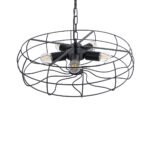 GLOBOSTAR® HELIX 01164 Vintage Κρεμαστό Φωτιστικό Οροφής με Ντουί 5 x E27 AC 220-240V IP20 - Μαύρο - Μ46 x Π46 x Υ13cm - Image 7