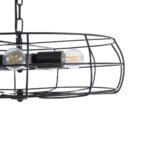 GLOBOSTAR® HELIX 01164 Vintage Κρεμαστό Φωτιστικό Οροφής με Ντουί 5 x E27 AC 220-240V IP20 - Μαύρο - Μ46 x Π46 x Υ13cm - Image 8