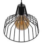 GLOBOSTAR® TERE 01165 Vintage Κρεμαστό Φωτιστικό Οροφής με Ντουί 1 x E27 AC 220-240V IP20 - Μαύρο - Μ30 x Π30 x Υ25cm - Image 4