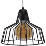 GLOBOSTAR® TERE 01165 Vintage Κρεμαστό Φωτιστικό Οροφής με Ντουί 1 x E27 AC 220-240V IP20 - Μαύρο - Μ30 x Π30 x Υ25cm - Image 3