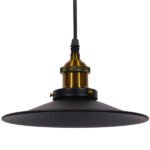 GLOBOSTAR® CARAVEL 01167 Vintage Κρεμαστό Φωτιστικό Οροφής με Ντουί 1 x E27 AC 220-240V IP20 - Μαύρο & Χρυσό - Μ22 x Π22 x Υ13cm - Image 3