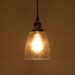 GLOBOSTAR® WICKHAM 01168 Vintage Κρεμαστό Φωτιστικό Οροφής με Ντουί 1 x E27 AC 220-240V IP20 - Χρυσό & Διάφανο - Μ14 x Π14 x Y23cm - Image 3