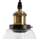 GLOBOSTAR® WICKHAM 01168 Vintage Κρεμαστό Φωτιστικό Οροφής με Ντουί 1 x E27 AC 220-240V IP20 - Χρυσό & Διάφανο - Μ14 x Π14 x Y23cm - Image 8