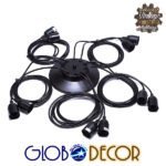 GLOBOSTAR® WIRED 01173 Vintage Κρεμαστό Φωτιστικό Οροφής με Ντουί 10 x E27 AC 220-240V IP20 - Μαύρο - Μ200 x Π200 x Υ100cm - Image 6