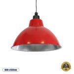 GLOBOSTAR® LOUVE 01177 Vintage Κρεμαστό Φωτιστικό Οροφής με Ντουί 1 x E27 AC 220-240V IP20 - Κόκκινο - Μ40 x Π40 x Υ30cm