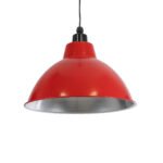 GLOBOSTAR® LOUVE 01177 Vintage Κρεμαστό Φωτιστικό Οροφής με Ντουί 1 x E27 AC 220-240V IP20 - Κόκκινο - Μ40 x Π40 x Υ30cm - Image 2