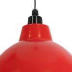 GLOBOSTAR® LOUVE 01177 Vintage Κρεμαστό Φωτιστικό Οροφής με Ντουί 1 x E27 AC 220-240V IP20 - Κόκκινο - Μ40 x Π40 x Υ30cm - Image 8