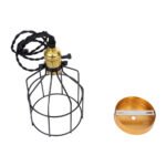 GLOBOSTAR® GALOT 01179 Vintage Κρεμαστό Φωτιστικό Οροφής με Ντουί 1 x E27 AC 220-240V IP20 - Μαύρο & Χρυσό - Μ13.5 x Π13.5 x Y16cm - Image 11