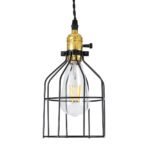 GLOBOSTAR® GALOT 01179 Vintage Κρεμαστό Φωτιστικό Οροφής με Ντουί 1 x E27 AC 220-240V IP20 - Μαύρο & Χρυσό - Μ13.5 x Π13.5 x Y16cm - Image 5