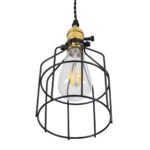 GLOBOSTAR® GALOT 01179 Vintage Κρεμαστό Φωτιστικό Οροφής με Ντουί 1 x E27 AC 220-240V IP20 - Μαύρο & Χρυσό - Μ13.5 x Π13.5 x Y16cm - Image 6