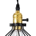 GLOBOSTAR® GALOT 01179 Vintage Κρεμαστό Φωτιστικό Οροφής με Ντουί 1 x E27 AC 220-240V IP20 - Μαύρο & Χρυσό - Μ13.5 x Π13.5 x Y16cm - Image 8