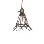 GLOBOSTAR® FLOWERON 01180 Vintage Κρεμαστό Φωτιστικό Οροφής με Ντουί 1 x E27 AC 220-240V IP20 - Χάλκινο & Μπρούτζινο - Μ10 x Π10 x Υ20cm - Image 2