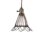 GLOBOSTAR® FLOWERON 01180 Vintage Κρεμαστό Φωτιστικό Οροφής με Ντουί 1 x E27 AC 220-240V IP20 - Χάλκινο & Μπρούτζινο - Μ10 x Π10 x Υ20cm - Image 5