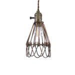 GLOBOSTAR® FLOWERON 01180 Vintage Κρεμαστό Φωτιστικό Οροφής με Ντουί 1 x E27 AC 220-240V IP20 - Χάλκινο & Μπρούτζινο - Μ10 x Π10 x Υ20cm - Image 9