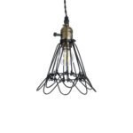 GLOBOSTAR® FLOWER IRON RUST 01181 Vintage Κρεμαστό Φωτιστικό Οροφής με Ντουί 1 x E27 AC 220-240V IP20 - Μαύρο & Μπρούτζινο - Μ10 x Π10 x Υ20cm - Image 2