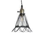 GLOBOSTAR® FLOWER IRON RUST 01181 Vintage Κρεμαστό Φωτιστικό Οροφής με Ντουί 1 x E27 AC 220-240V IP20 - Μαύρο & Μπρούτζινο - Μ10 x Π10 x Υ20cm - Image 5