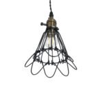 GLOBOSTAR® FLOWER IRON RUST 01181 Vintage Κρεμαστό Φωτιστικό Οροφής με Ντουί 1 x E27 AC 220-240V IP20 - Μαύρο & Μπρούτζινο - Μ10 x Π10 x Υ20cm - Image 6