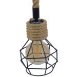 GLOBOSTAR® HELLET 01182 Vintage Κρεμαστό Φωτιστικό Οροφής με Ντουί 1 x E27 AC 220-240V IP20 - Μαύρο & Μπεζ - Μ16 x Π16 x Υ25cm - Image 6