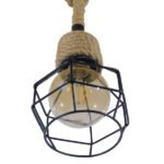 GLOBOSTAR® HELLET 01182 Vintage Κρεμαστό Φωτιστικό Οροφής με Ντουί 1 x E27 AC 220-240V IP20 - Μαύρο & Μπεζ - Μ16 x Π16 x Υ25cm - Image 7