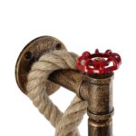 GLOBOSTAR® TROUVER 01183 Vintage Φωτιστικό Τοίχου - Απλίκα με Ντουί 1 x E27 AC 220-240V IP20 - Χάλκινο & Μπεζ - Μ14 x Π16 x Υ50cm - Image 7