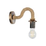 GLOBOSTAR® DAKER 01184 Vintage Φωτιστικό Τοίχου - Απλίκα με Ντουί 1 x E27 AC 220-240V IP20 - Χάλκινο Εφέ Σκουριάς & Μπεζ - Μ21 x Π12 x Υ16cm - Image 4