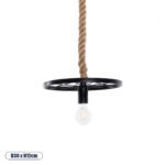 GLOBOSTAR® VELO 01185 Vintage Κρεμαστό Φωτιστικό Οροφής με Ντουί 1 x E27 AC 220-240V IP20 - Μαύρο & Μπεζ - Μ30 x Π30 x Υ12cm