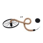 GLOBOSTAR® VELO 01185 Vintage Κρεμαστό Φωτιστικό Οροφής με Ντουί 1 x E27 AC 220-240V IP20 - Μαύρο & Μπεζ - Μ30 x Π30 x Υ12cm - Image 10