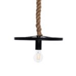 GLOBOSTAR® VELO 01185 Vintage Κρεμαστό Φωτιστικό Οροφής με Ντουί 1 x E27 AC 220-240V IP20 - Μαύρο & Μπεζ - Μ30 x Π30 x Υ12cm - Image 5