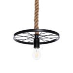 GLOBOSTAR® VELO 01185 Vintage Κρεμαστό Φωτιστικό Οροφής με Ντουί 1 x E27 AC 220-240V IP20 - Μαύρο & Μπεζ - Μ30 x Π30 x Υ12cm - Image 7