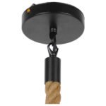 GLOBOSTAR® LANTERN 01186 Vintage Κρεμαστό Φωτιστικό Οροφής με Ντουί 1 x E27 AC 220-240V IP20 - Μπεζ & Μαύρο - Μ15 x Π15 x Υ24cm - Image 10