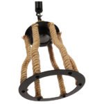 GLOBOSTAR® LANTERN 01186 Vintage Κρεμαστό Φωτιστικό Οροφής με Ντουί 1 x E27 AC 220-240V IP20 - Μπεζ & Μαύρο - Μ15 x Π15 x Υ24cm - Image 8