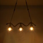 GLOBOSTAR® TYMEN 01189 Boho Κρεμαστό Φωτιστικό Οροφής με Ντουί 3 x E27 AC 220-240V IP20 - Μαύρο & Μπεζ - Μ85 x Π18.5 x Υ20cm - Image 3