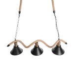 GLOBOSTAR® TYMEN 01189 Boho Κρεμαστό Φωτιστικό Οροφής με Ντουί 3 x E27 AC 220-240V IP20 - Μαύρο & Μπεζ - Μ85 x Π18.5 x Υ20cm - Image 5