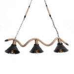 GLOBOSTAR® TYMEN 01189 Boho Κρεμαστό Φωτιστικό Οροφής με Ντουί 3 x E27 AC 220-240V IP20 - Μαύρο & Μπεζ - Μ85 x Π18.5 x Υ20cm - Image 6