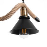 GLOBOSTAR® TYMEN 01189 Boho Κρεμαστό Φωτιστικό Οροφής με Ντουί 3 x E27 AC 220-240V IP20 - Μαύρο & Μπεζ - Μ85 x Π18.5 x Υ20cm - Image 7