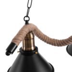 GLOBOSTAR® TYMEN 01189 Boho Κρεμαστό Φωτιστικό Οροφής με Ντουί 3 x E27 AC 220-240V IP20 - Μαύρο & Μπεζ - Μ85 x Π18.5 x Υ20cm - Image 8