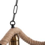 GLOBOSTAR® TYMEN 01189 Boho Κρεμαστό Φωτιστικό Οροφής με Ντουί 3 x E27 AC 220-240V IP20 - Μαύρο & Μπεζ - Μ85 x Π18.5 x Υ20cm - Image 9