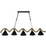 GLOBOSTAR® TYMEN 01190 Vintage Κρεμαστό Φωτιστικό Οροφής με Ντουί 5 x E27 AC 220-240V IP20 - Μαύρο & Μπεζ - Μ150 x Π22 x Υ23cm - Image 3