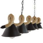 GLOBOSTAR® TYMEN 01190 Vintage Κρεμαστό Φωτιστικό Οροφής με Ντουί 5 x E27 AC 220-240V IP20 - Μαύρο & Μπεζ - Μ150 x Π22 x Υ23cm - Image 4