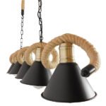 GLOBOSTAR® TYMEN 01190 Vintage Κρεμαστό Φωτιστικό Οροφής με Ντουί 5 x E27 AC 220-240V IP20 - Μαύρο & Μπεζ - Μ150 x Π22 x Υ23cm - Image 5