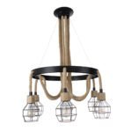 GLOBOSTAR® HELLET 01193 Vintage Κρεμαστό Φωτιστικό Οροφής με Ντουί 6 x E27 AC 220-240V IP20 - Μαύρο & Πράσινο - Μ72 x Π72 x Υ80cm - Image 11