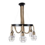 GLOBOSTAR® HELLET 01193 Vintage Κρεμαστό Φωτιστικό Οροφής με Ντουί 6 x E27 AC 220-240V IP20 - Μαύρο & Πράσινο - Μ72 x Π72 x Υ80cm - Image 12