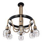 GLOBOSTAR® HELLET 01193 Vintage Κρεμαστό Φωτιστικό Οροφής με Ντουί 6 x E27 AC 220-240V IP20 - Μαύρο & Πράσινο - Μ72 x Π72 x Υ80cm - Image 13