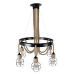 GLOBOSTAR® HELLET 01193 Vintage Κρεμαστό Φωτιστικό Οροφής με Ντουί 6 x E27 AC 220-240V IP20 - Μαύρο & Πράσινο - Μ72 x Π72 x Υ80cm - Image 14