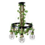 GLOBOSTAR® HELLET 01193 Vintage Κρεμαστό Φωτιστικό Οροφής με Ντουί 6 x E27 AC 220-240V IP20 - Μαύρο & Πράσινο - Μ72 x Π72 x Υ80cm - Image 6