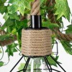 GLOBOSTAR® HELLET 01193 Vintage Κρεμαστό Φωτιστικό Οροφής με Ντουί 6 x E27 AC 220-240V IP20 - Μαύρο & Πράσινο - Μ72 x Π72 x Υ80cm - Image 8