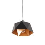 GLOBOSTAR® HEXAGON 01194 Μοντέρνο Κρεμαστό Φωτιστικό Οροφής με Ντουί 1 x E27 AC 220-240V IP20 - Μαύρο & Χρυσό - Μ25 x Π25 x Υ15cm - Image 6