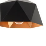 GLOBOSTAR® HEXAGON 01194 Μοντέρνο Κρεμαστό Φωτιστικό Οροφής με Ντουί 1 x E27 AC 220-240V IP20 - Μαύρο & Χρυσό - Μ25 x Π25 x Υ15cm - Image 8