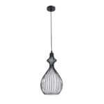 GLOBOSTAR® REA 01197 Μοντέρνο Κρεμαστό Φωτιστικό Οροφής με Ντουί 1 x E27 AC 220-240V IP20 - Μαύρο & Λευκό - Μ21 x Π21 x Υ40cm - Image 4